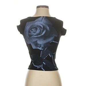 Urban Outfitters Black and Blue Rose Tee